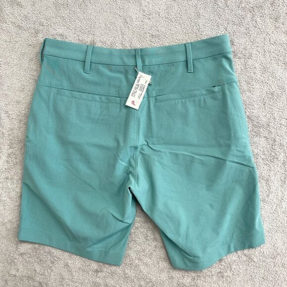 NEW Lands' End Men's 30 Traditional Fit Teal Bermuda Performance Shorts - Picture 3 of 6